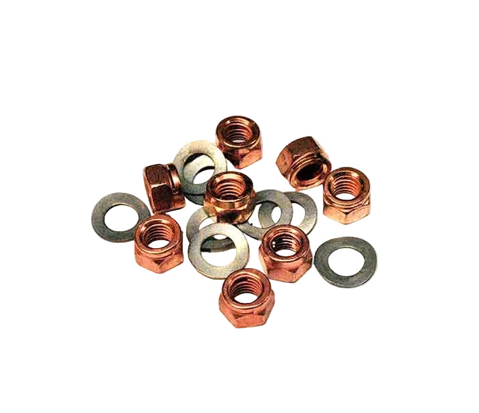 Exhaust Nuts and Washers, Copper Plated set #95-0110