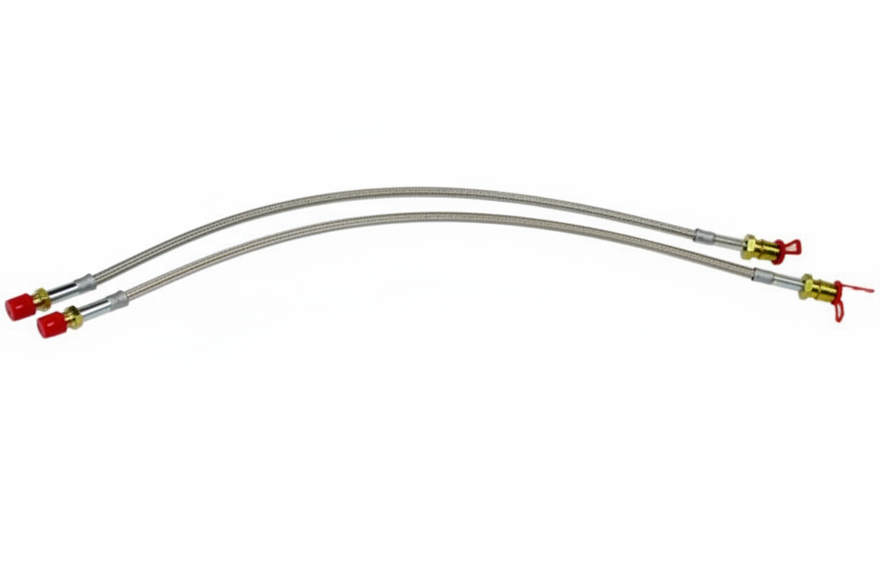 Stainless Steel Braided Teflon Brake Lines, Front Disc, Super Beetle #79-0203