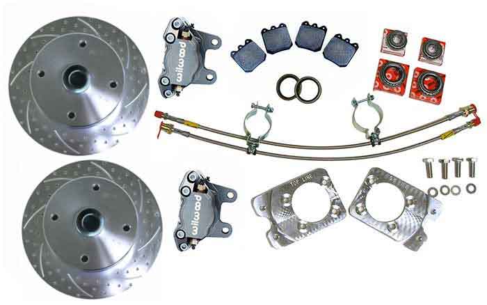 Disc Brake Conversion, Wilwood, Drilled & Slotted, Front, All Super#87-0971