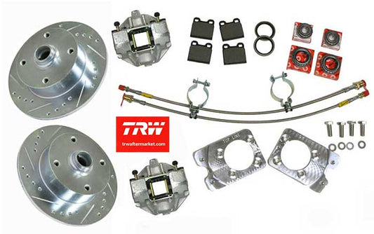 Disc Brake Conversion, TRW, Drilled & Slotted, Front, All Super#87-0988V