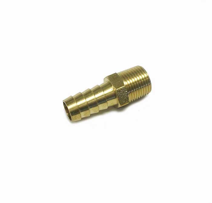 Brass Fitting, 1/2" hose barb with 3/8 NPT threads#80-0400