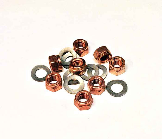 Exhaust Nuts and Washers, Copper Plated set#95-0110