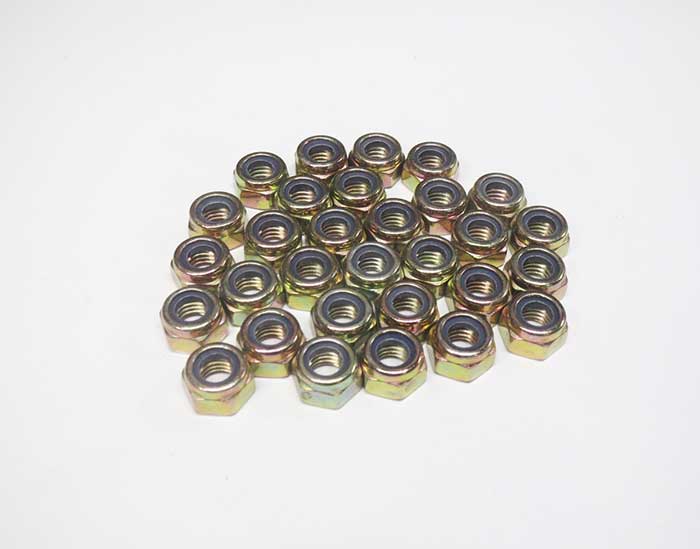 8mm Nylock Nuts, Gold Zinc#95-0012